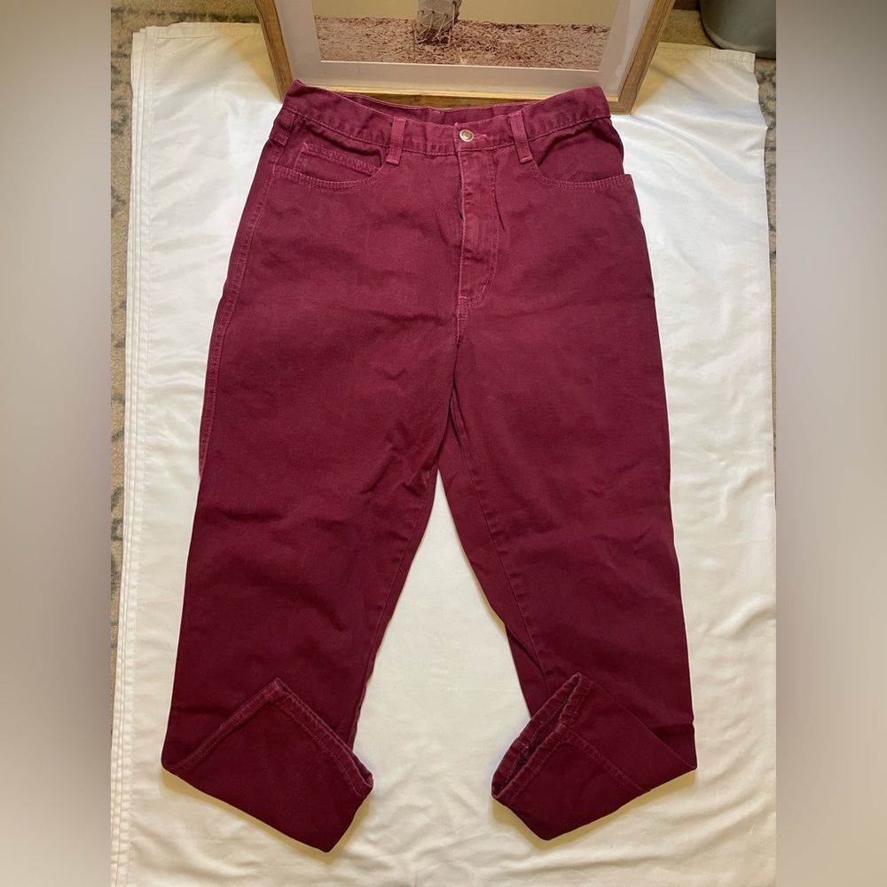 Vintage Bill Blass size 12 petite red straight leg jeans